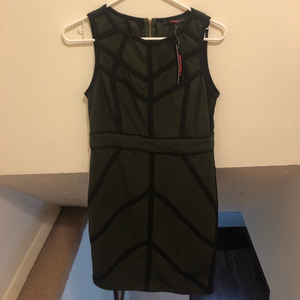 XTAREN dark green and black dress
